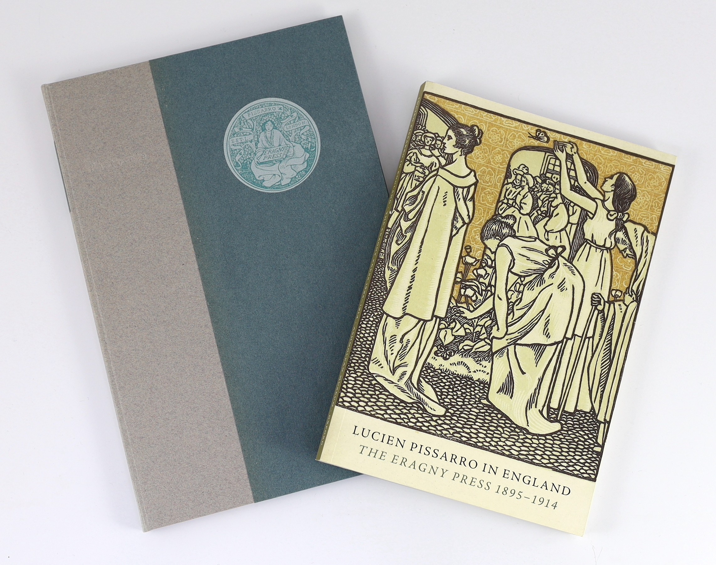 Pissaro, Lucien - Pastorale: wood-engravings ... with a note on the Kelmscott paper by John Bidwell. Limited edition. frontis. & 23 full-page engravings (4 coloured); original 2 tone paper boards, fore and lower edges un